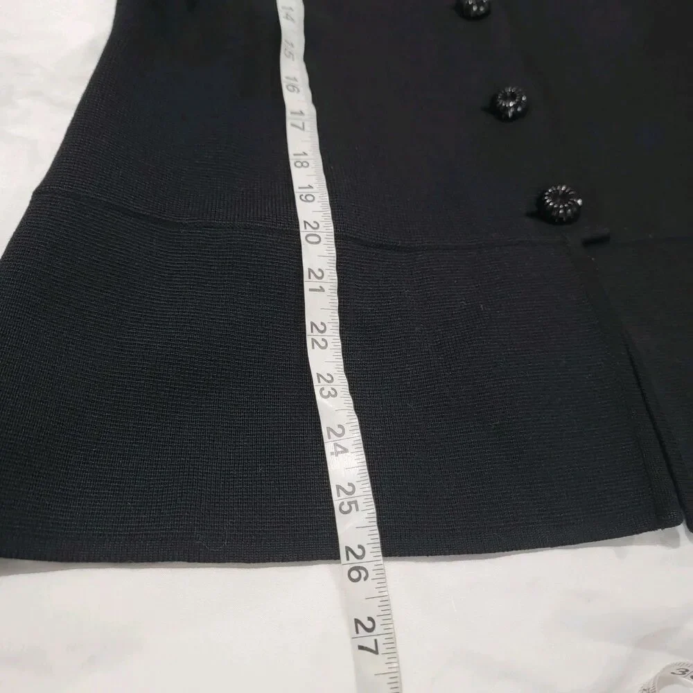 Vintage Montgomery Ward Womens Wool Cardigan‎ Sweater Size 14 Black